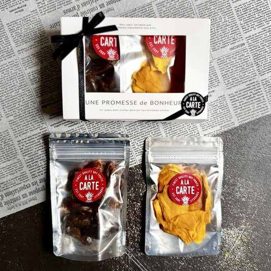 ホワイトデー ミニギフト（2種詰合せ）砂糖不使用・無添加ドライフルーツ デーツ マンゴー ギフトボックス入り